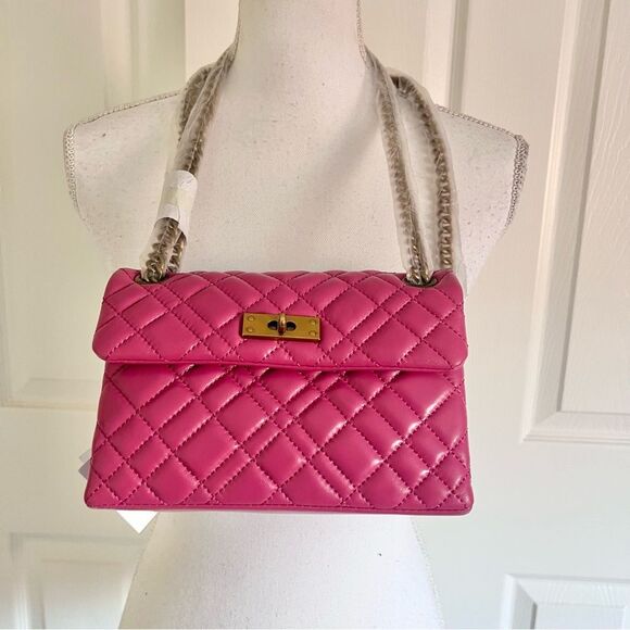Kurt Geiger MINI BRIXTON LOCK Leather BAG Pink NEW MSRP $215 Missing Lock - Picture 2 of 11